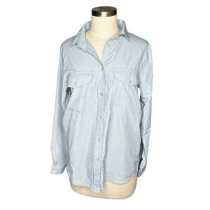FILSON Women's Light Blue Button Front Long Sleeve Shirt Size Medium Fishing